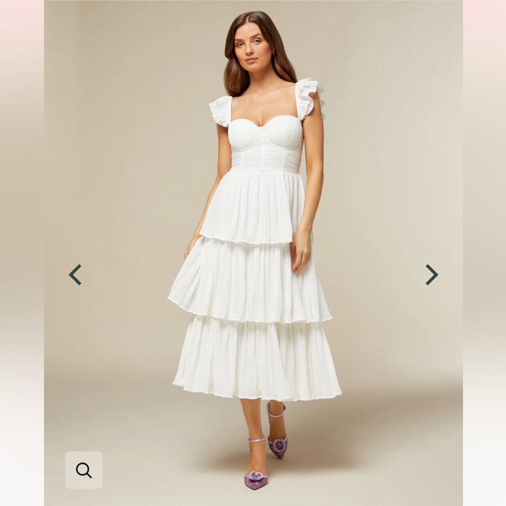 Rachel Parnell Corset Pleated Midi Dress size 2